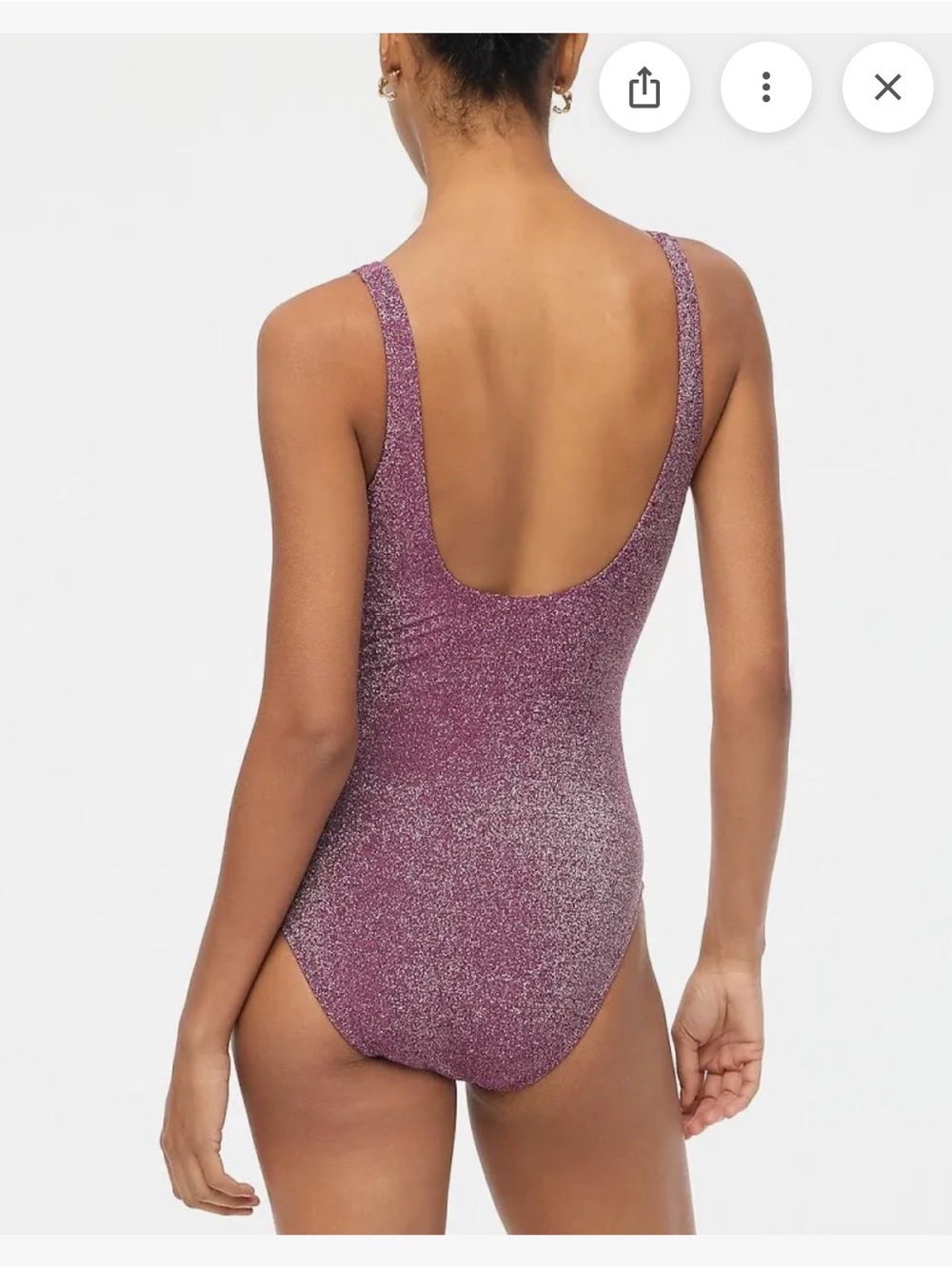 J. Crew Plum Shimmer One-Piece Swimsuit - Picture 3 of 4